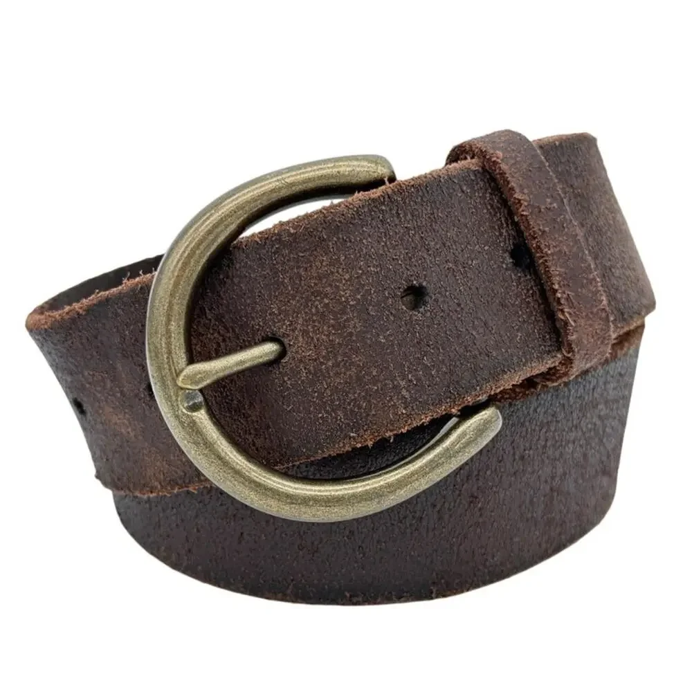 Frye Genuine Leather Belt Distressed Western Rugged Brown Large